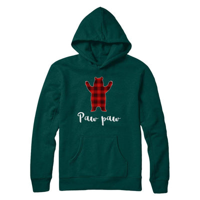 Red Paw Paw Bear Buffalo Plaid Family Christmas Pajamas-T-Shirt & Sweatshirt-Pullover Hoodie-Deep Forest