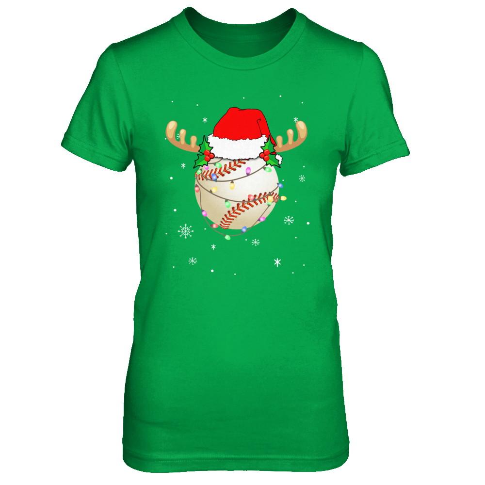 Santa Hat Baseball Reindeer Christmas Gifts-T-Shirt & Sweatshirt-Women's T-Shirt-Irish Green
