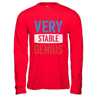Very Stable Genius-T-Shirt & Hoodie-Long Sleeve T-Shirt-Red