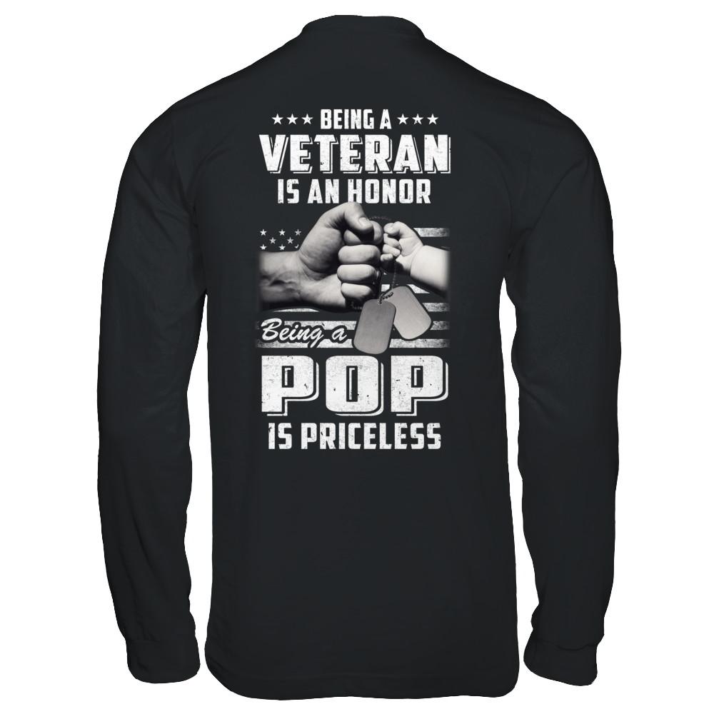 Being A Veteran Is An Honor Being A Pop Is Priceless-T-Shirt & Hoodie-Long Sleeve T-Shirt-Black