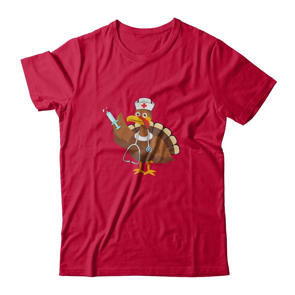 Nurse Turkey Funny Thanksgiving For Nurses-T-Shirt & Hoodie-Classic T-Shirt-Red