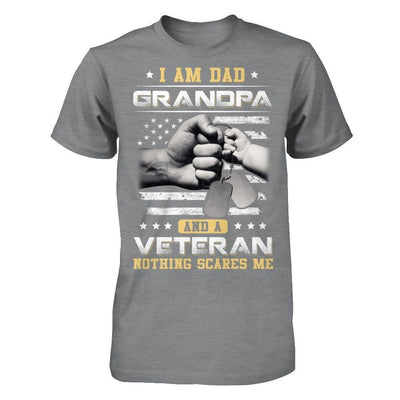 I'm A Dad Grandpa And A Veteran Nothing Scares Me-T-Shirt & Hoodie-Classic T-Shirt-Sport Grey