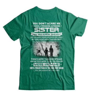 Freaking Awesome Sister She Was Born In January Brother-T-Shirt & Hoodie-Classic T-Shirt-Kelly Green