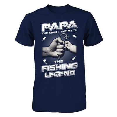 Papa The Man The Myth The Fishing Legend-T-Shirt & Hoodie-Classic T-Shirt-Navy