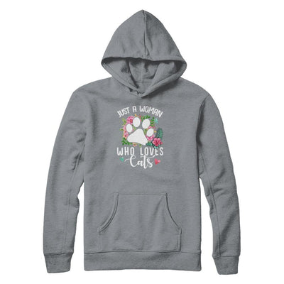 Just A Woman Who Loves Cats-T-Shirt & Tank Top-Pullover Hoodie-Light Steel