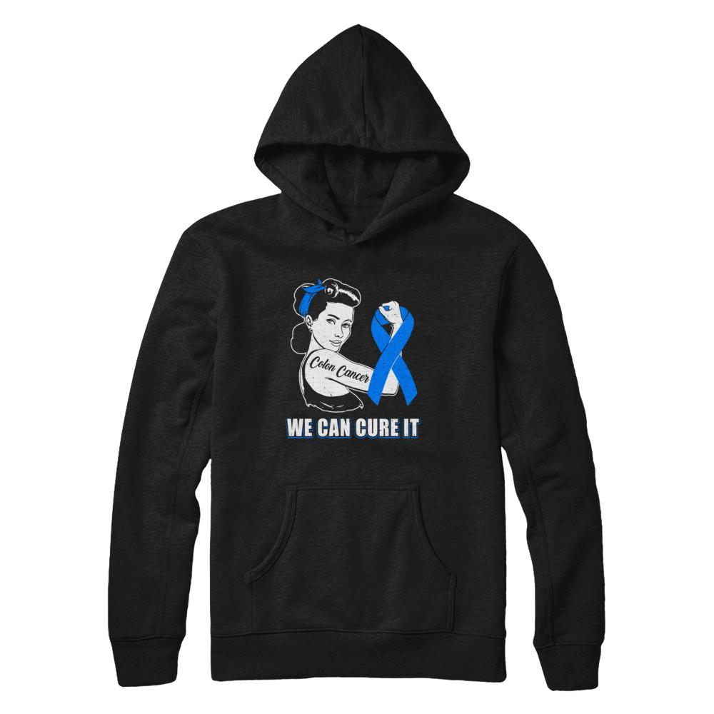 Colon Cancer Awareness Survivor We Can Cure It-T-Shirt & Hoodie-Pullover Hoodie-Black