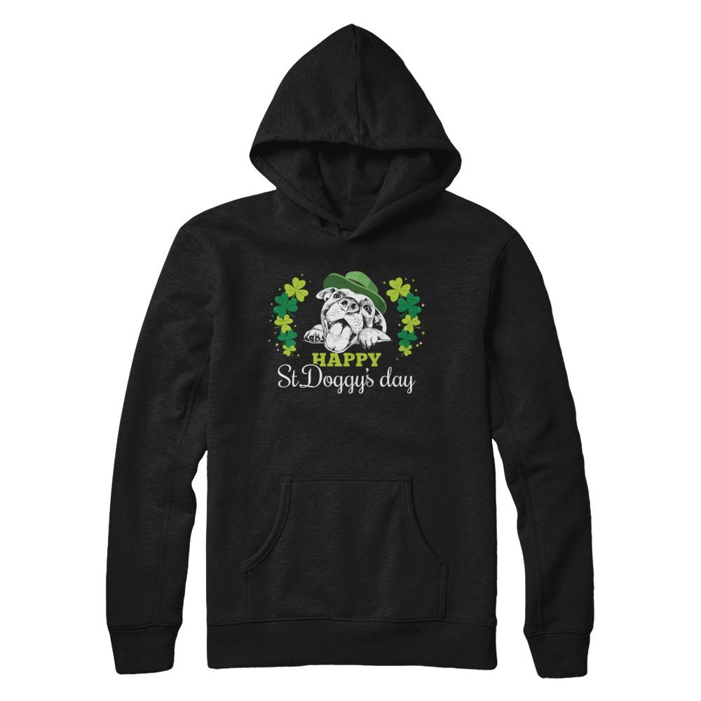 Happy St Doggy's Day Saint Patrick's Day Dog-T-Shirt & Hoodie-Pullover Hoodie-Black