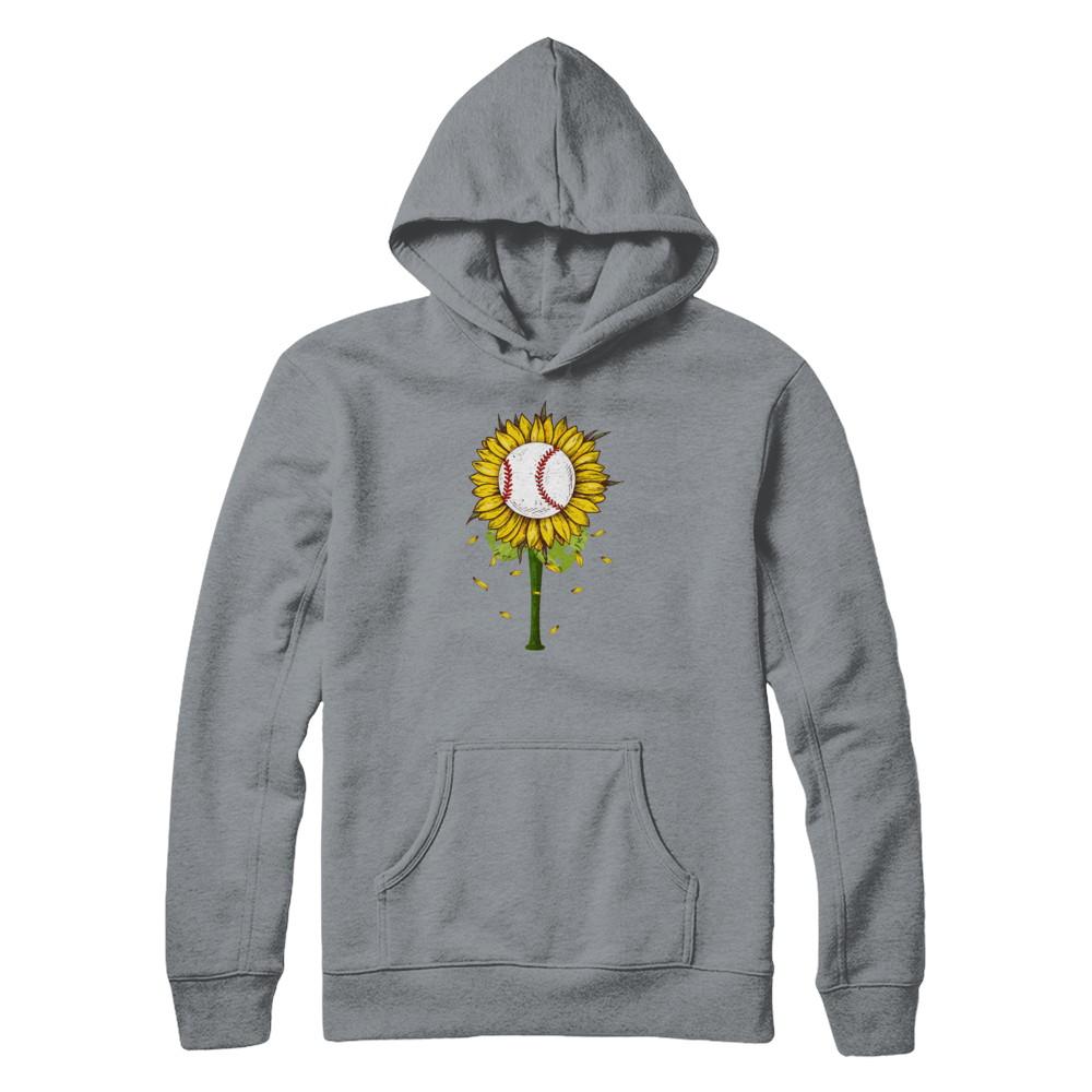 Sunflower Baseball Mom Daughter Lover Gift-T-Shirt & Tank Top-Pullover Hoodie-Light Steel