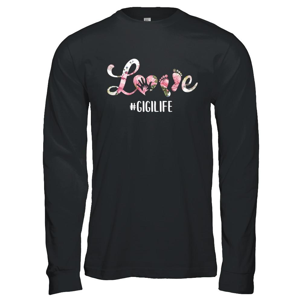 Love Gigilife Matching Grandchild And Gigi Gifts-T-Shirt & Hoodie-Long Sleeve T-Shirt-Black