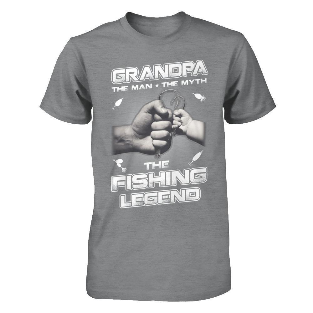 Grandpa The Man The Myth The Fishing Legend-T-Shirt & Hoodie-Classic T-Shirt-Sport Grey