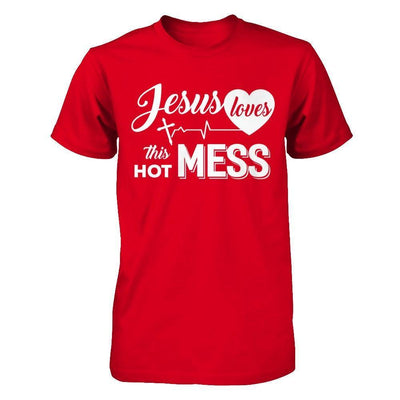 Jesus Loves This Hot Mess-T-Shirt & Hoodie-Premium T-Shirt-Red