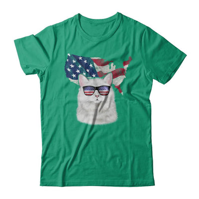 Funny Patriot Cat 4Th Of July American Flag-T-Shirt & Hoodie-Classic T-Shirt-Kelly Green