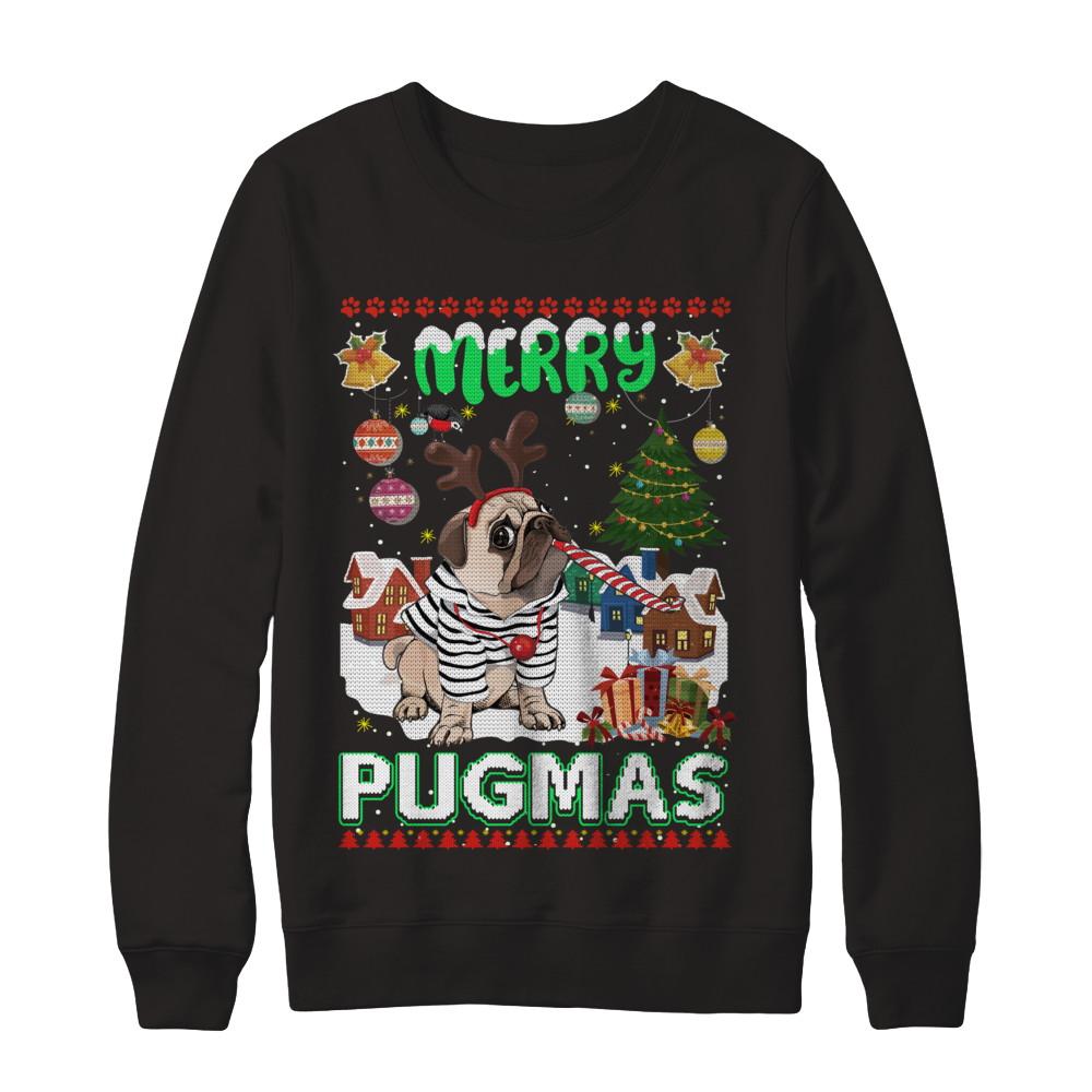Cute Pug Christmas Merry Pugmas Ugly Sweater Christmas