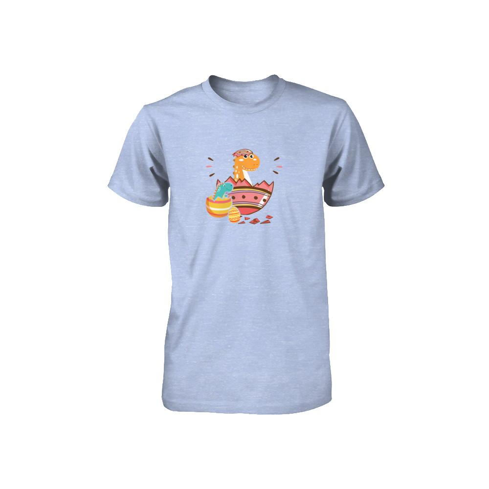 Happy Easter Bunny Easter Eggs Youth-Youth Shirt-Youth T-Shirt-Blue Triblend