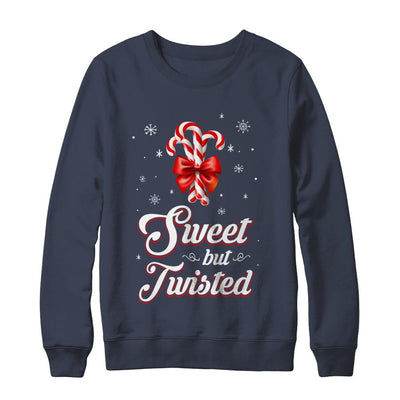 Sweet But Twisted Funny Candy Christmas Gifts-T-Shirt & Sweatshirt-Crewneck Sweatshirt-Navy