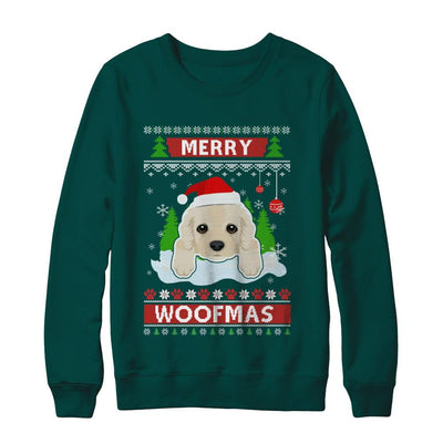 Golden Retriever Merry Woofmas Ugly Christmas Sweater-T-Shirt & Sweatshirt-Crewneck Sweatshirt-Deep Forest