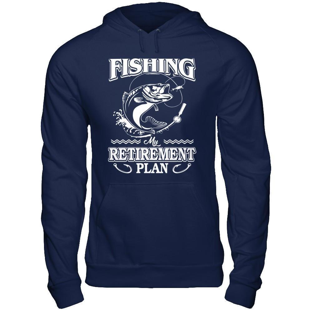 Fishing My Retirement Plan-T-Shirt & Hoodie-Pullover Hoodie-Navy