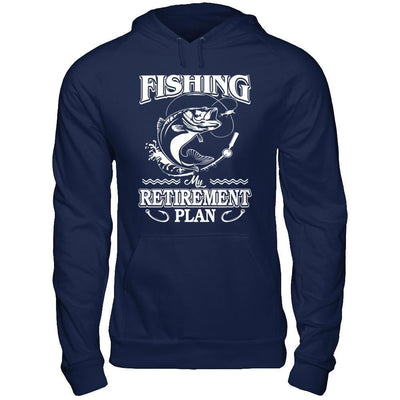 Fishing My Retirement Plan-T-Shirt & Hoodie-Pullover Hoodie-Navy