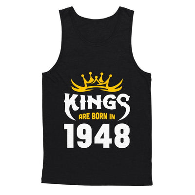 Kings Are Born In 1948 Birthday Gift-T-Shirt & Hoodie-Unisex Tank-Black