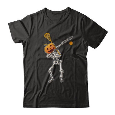 Halloween Dabbing Skeleton Lacrosse-T-Shirt & Hoodie-Premium T-Shirt-Black