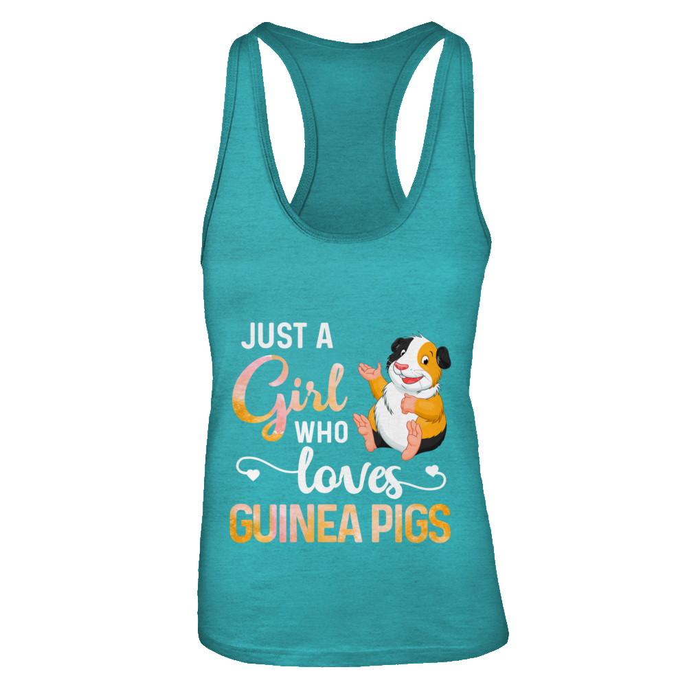 Just A Woman Who Loves Guinea Pigs-T-Shirt & Tank Top-Women's Ideal Racerback Tank-Tahiti Blue