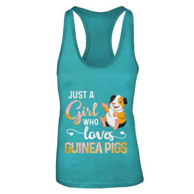 Just A Woman Who Loves Guinea Pigs-T-Shirt & Tank Top-Women's Ideal Racerback Tank-Tahiti Blue