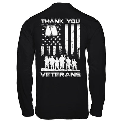 Veteran Thank You Veterans American Flag-T-Shirt & Hoodie-Long Sleeve T-Shirt-Black