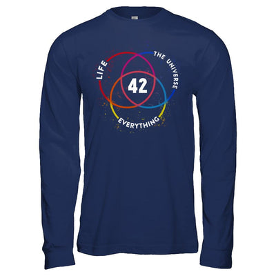 The Answer To Life The Universe And Everything-T-Shirt & Hoodie-Long Sleeve T-Shirt-Navy