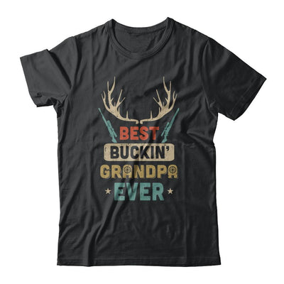 Vintage Best Buckin' Grandpa Ever Deer Hunting-T-Shirt & Hoodie-Classic T-Shirt-Black