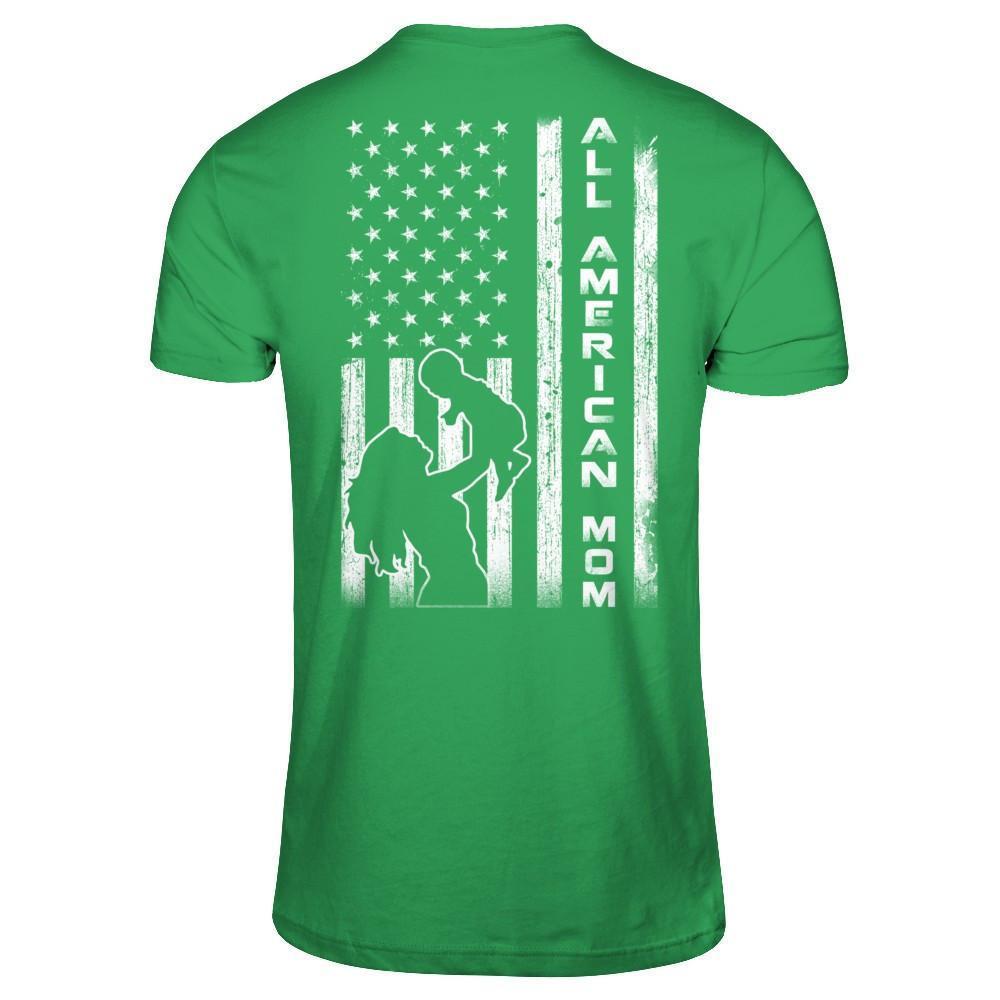 All American Mom Flag-T-Shirt & Hoodie-Premium T-Shirt-Kelly Green