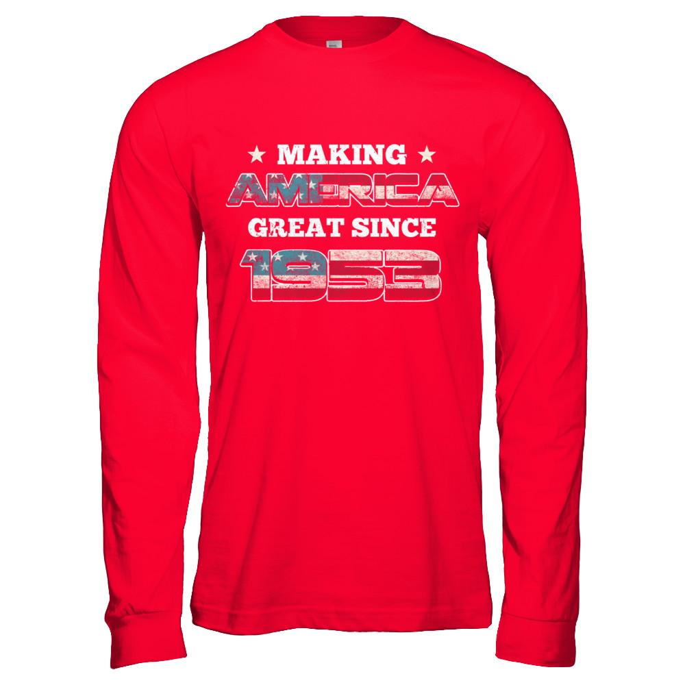 Making America Great Since 1953 68th Birthday-T-Shirt & Hoodie-Long Sleeve T-Shirt-Red