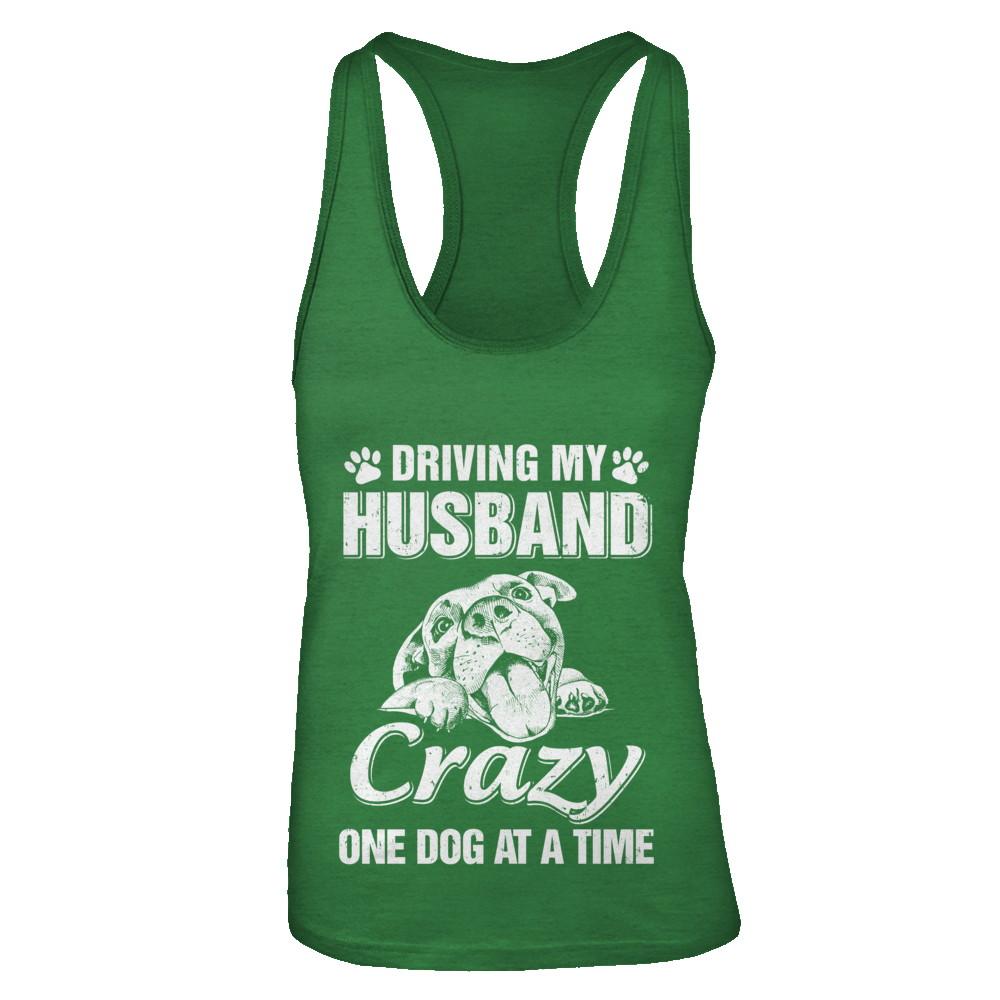 Driving My Husband Crazy One Dog At A Time Car Wife Gift-T-Shirt & Tank Top-Women's Ideal Racerback Tank-Kelly Green