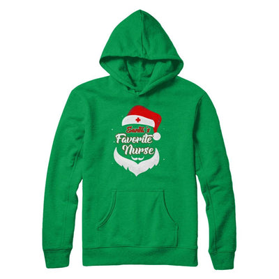 Santa's Favorite Nurse Funny Christmas Nursing-T-Shirt & Hoodie-Pullover Hoodie-Irish Green