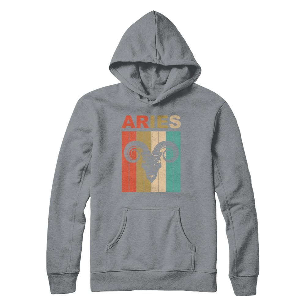 Vintage Aries Zodiac March April Birthday Gift-T-Shirt & Hoodie-Pullover Hoodie-Light Steel