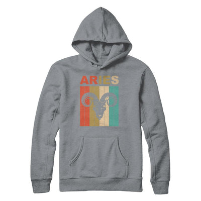 Vintage Aries Zodiac March April Birthday Gift-T-Shirt & Hoodie-Pullover Hoodie-Light Steel