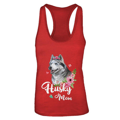 Husky Mom Funny Dog Mom Gift Idea-T-Shirt & Tank Top-Women's Ideal Racerback Tank-Red