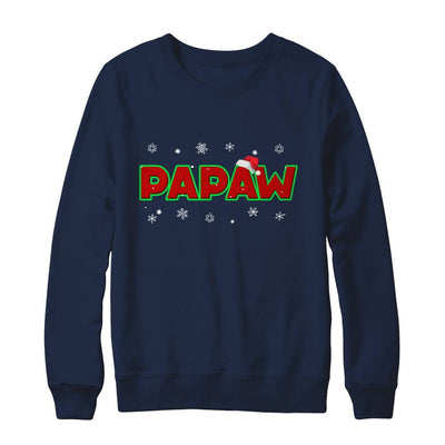 Papaw Christmas Santa Ugly Sweater Gift-T-Shirt & Sweatshirt-Crewneck Sweatshirt-Navy