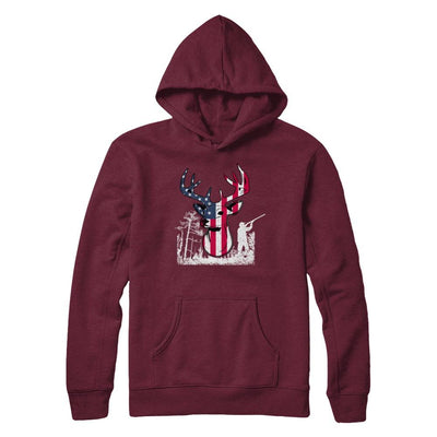 American Flag Hunting Dear Vintage 4Th July Gifts-T-Shirt & Hoodie-Pullover Hoodie-Maroon