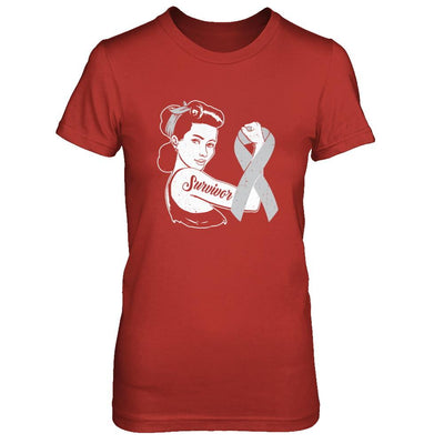 We Can Cure It Grey Brain Cancer Awareness Survivor-T-Shirt & Hoodie-Women's T-Shirt-Red