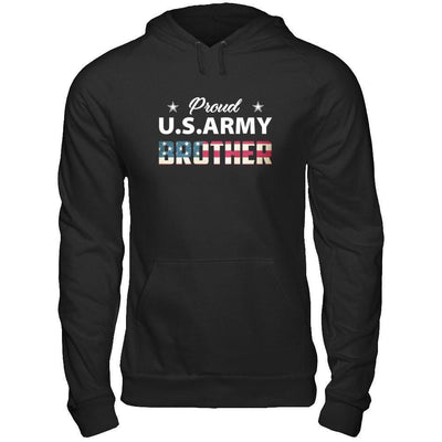 Proud Us Army Brother-T-Shirt & Hoodie-Pullover Hoodie-Black