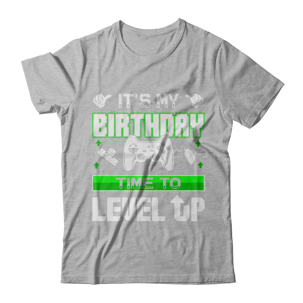 It's My Birthday Time To Level Up-T-Shirt & Hoodie-Premium T-Shirt-Heather Gray