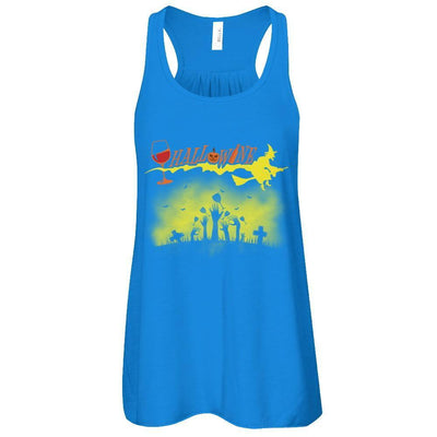 Happy Hallowine Funny Halloween Wine Drinkers 2017-T-Shirt & Tank Top-Women's Flowy Racerback Tank-True Royal