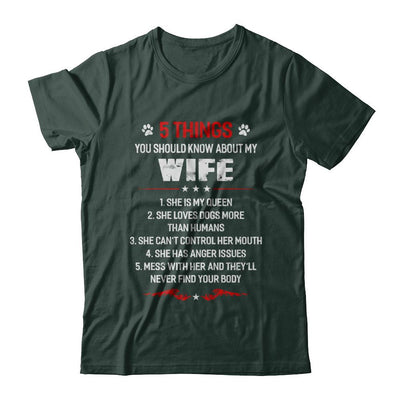 5 Things You Should Know About My Wife Dogs Husband-T-Shirt & Hoodie-Classic T-Shirt-Forest Green
