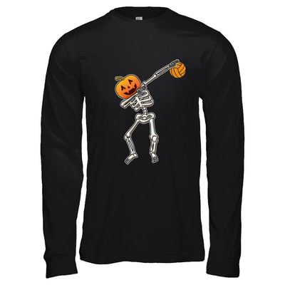 Halloween Dabbing Skeleton Volleyball-T-Shirt & Hoodie-Long Sleeve T-Shirt-Black