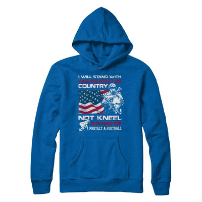 I Stand For The American Flag I Don't Kneel Football-T-Shirt & Hoodie-Pullover Hoodie-Royal