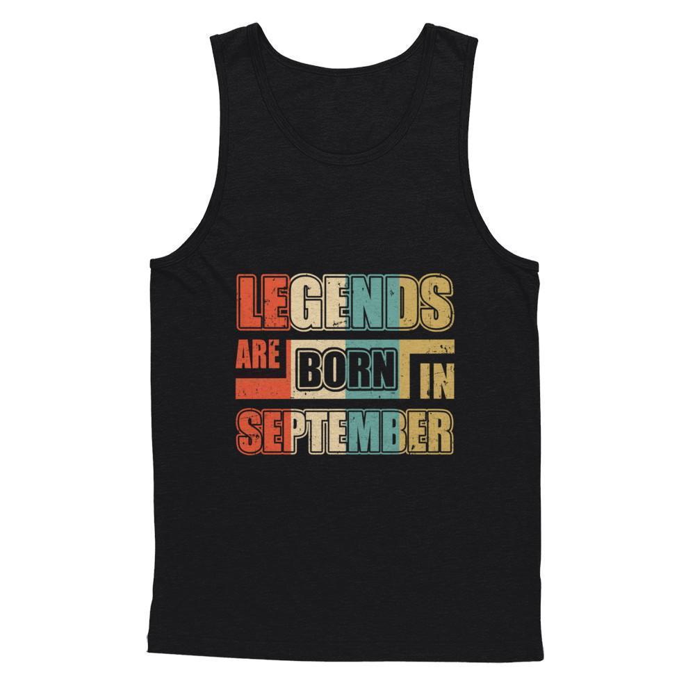 Classic Vintage Legends Are Born In September Birthday-T-Shirt & Hoodie-Bella Canvas - Unisex Jersey Tank-Black