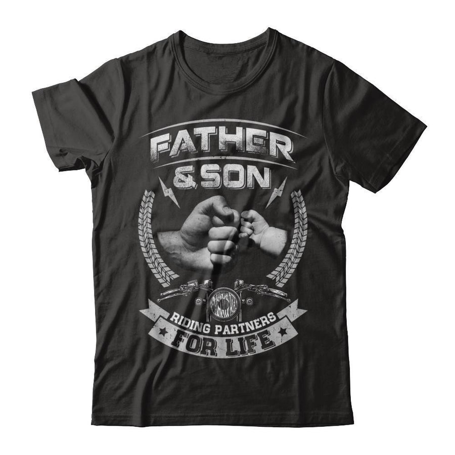 Motocross Father And Son Riding Partners For Life-T-Shirt & Hoodie-Classic T-Shirt-Black