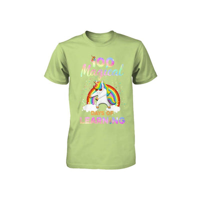 100 Magical Days of Learning Flossing Unicorn Youth-Youth Shirt-Toddler T-Shirt-Key Lime
