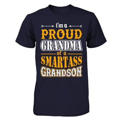 I'm A Proud Grandma Of A Smartass Grandson-T-Shirt & Hoodie-Premium T-Shirt-Midnight Navy