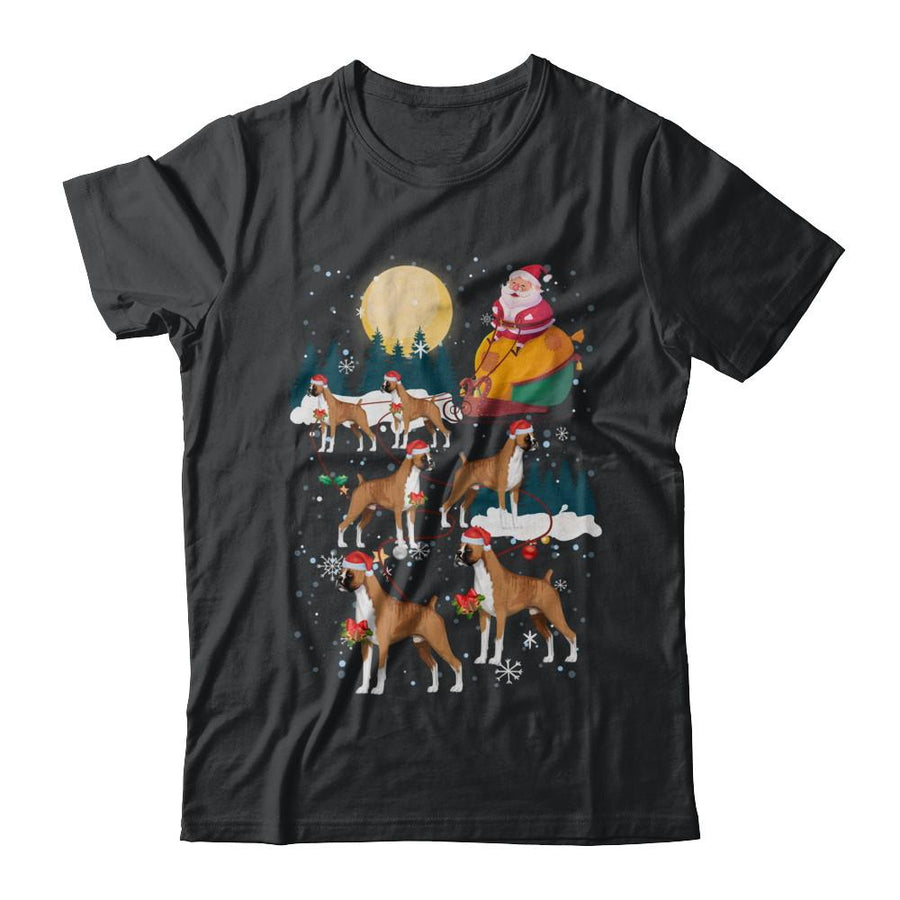 Dog Reindeer Boxer Christmas Gift-T-Shirt & Sweatshirt-Classic T-Shirt-Black